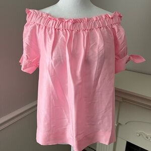 NWT J.Crew Pink Off-Shoulder Ruffle Top